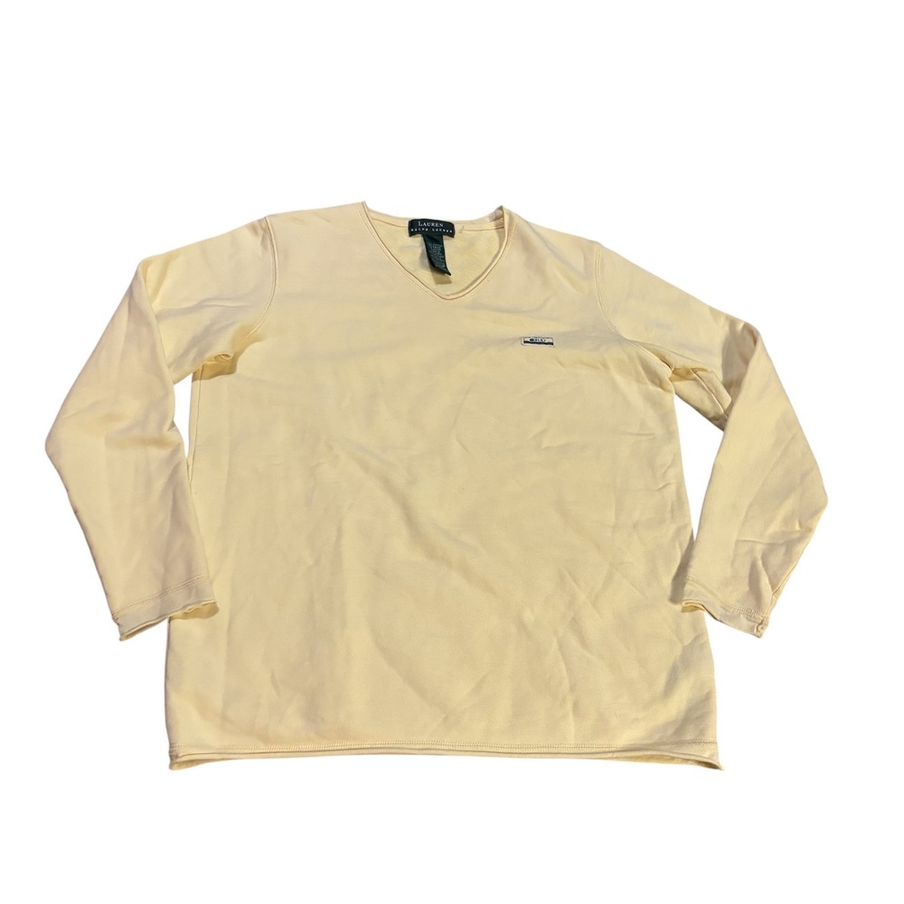 Lauren Ralph Lauren Women's‎ V Neck Long Sleeve Cotton Top